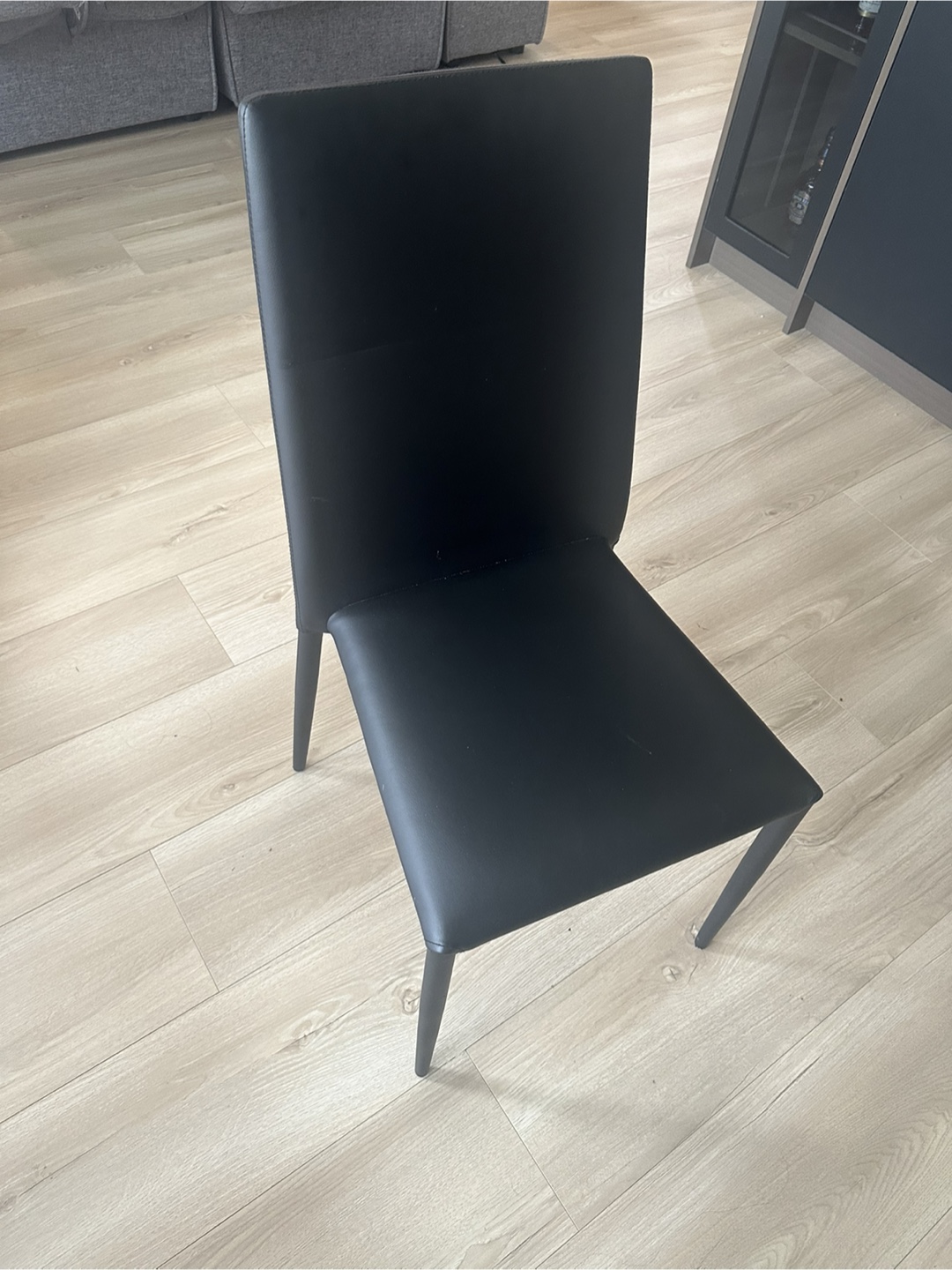 Live Edge Dining Table with Six Black Leather Chairs - photo 4