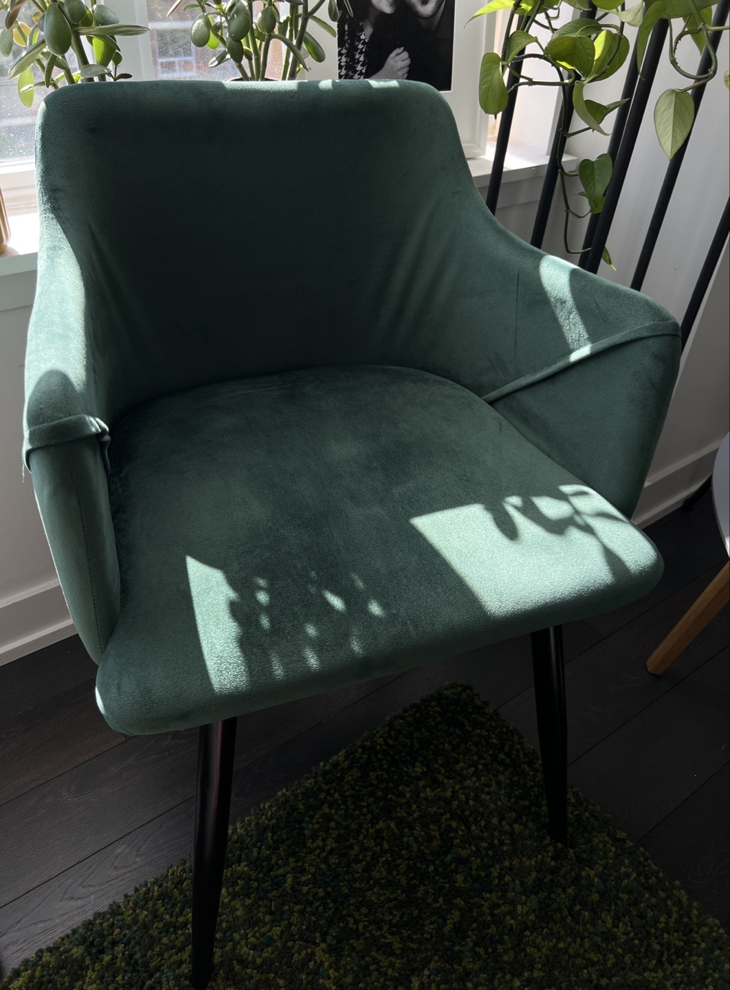 Dark Green Velvet Armchairs