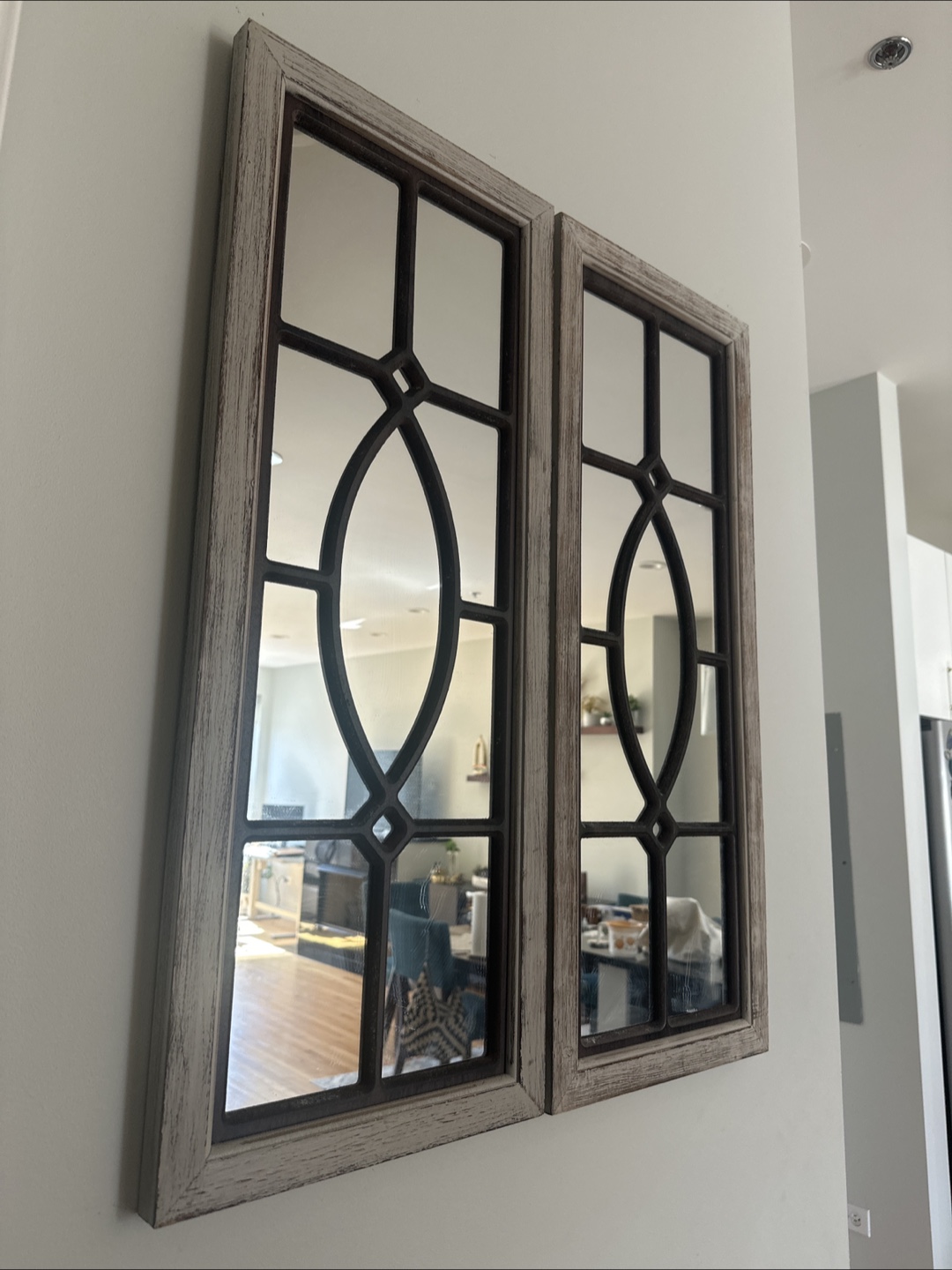 Set of Two Farmhouse Style Wall Mirrors