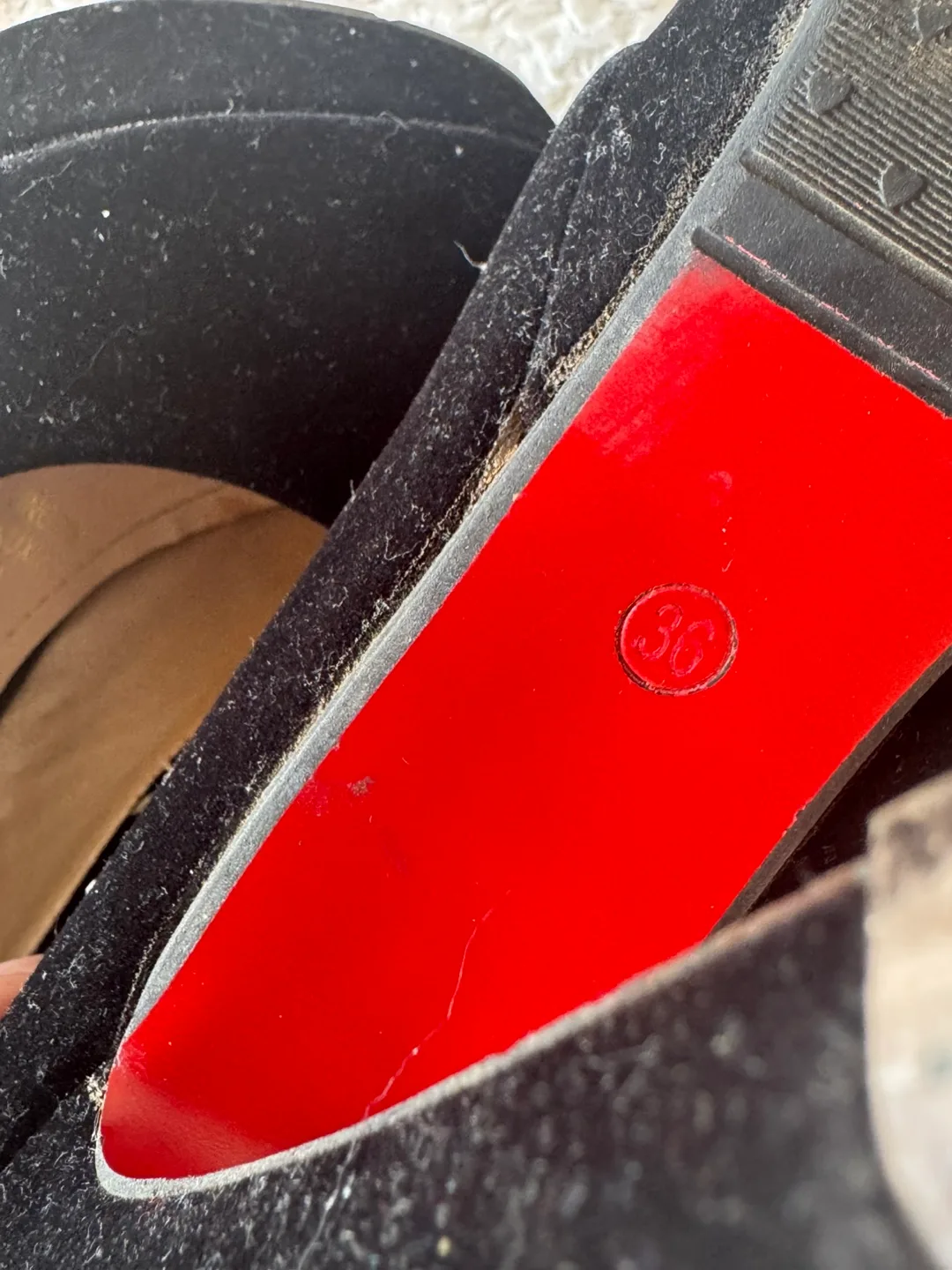 Black Velvet Rhinestone Heels Size 36 image indicator(5)