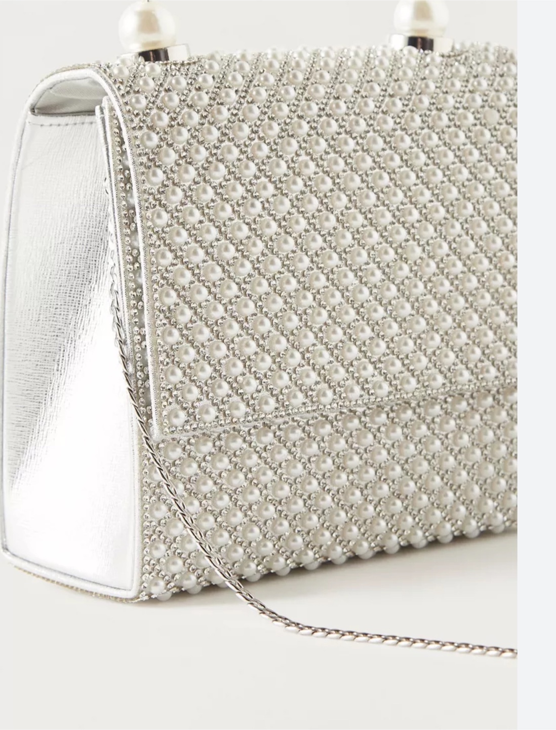 brand new Silver Pearl Embellished Handbag