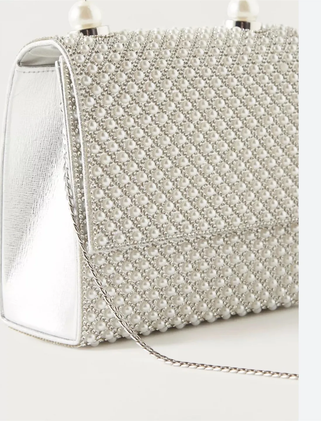 brand new Silver Pearl Embellished Handbag thumbnail
