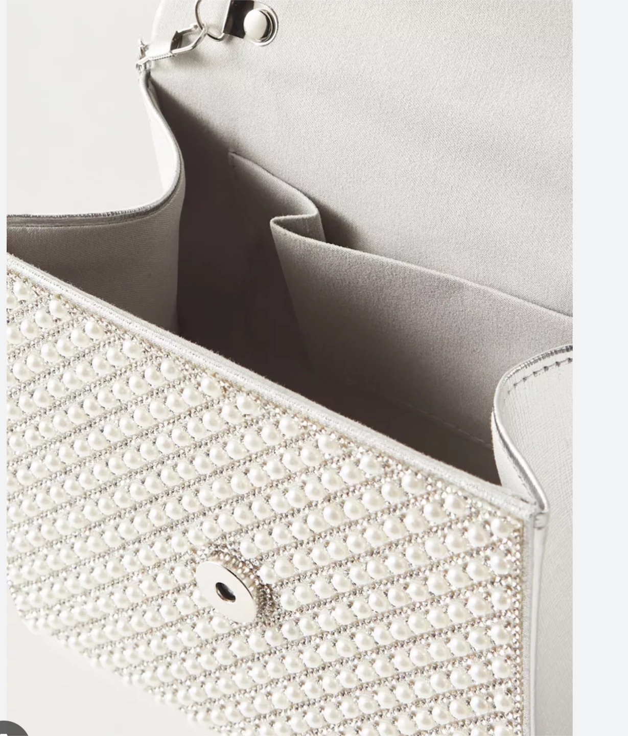 brand new Silver Pearl Embellished Handbag - photo 4
