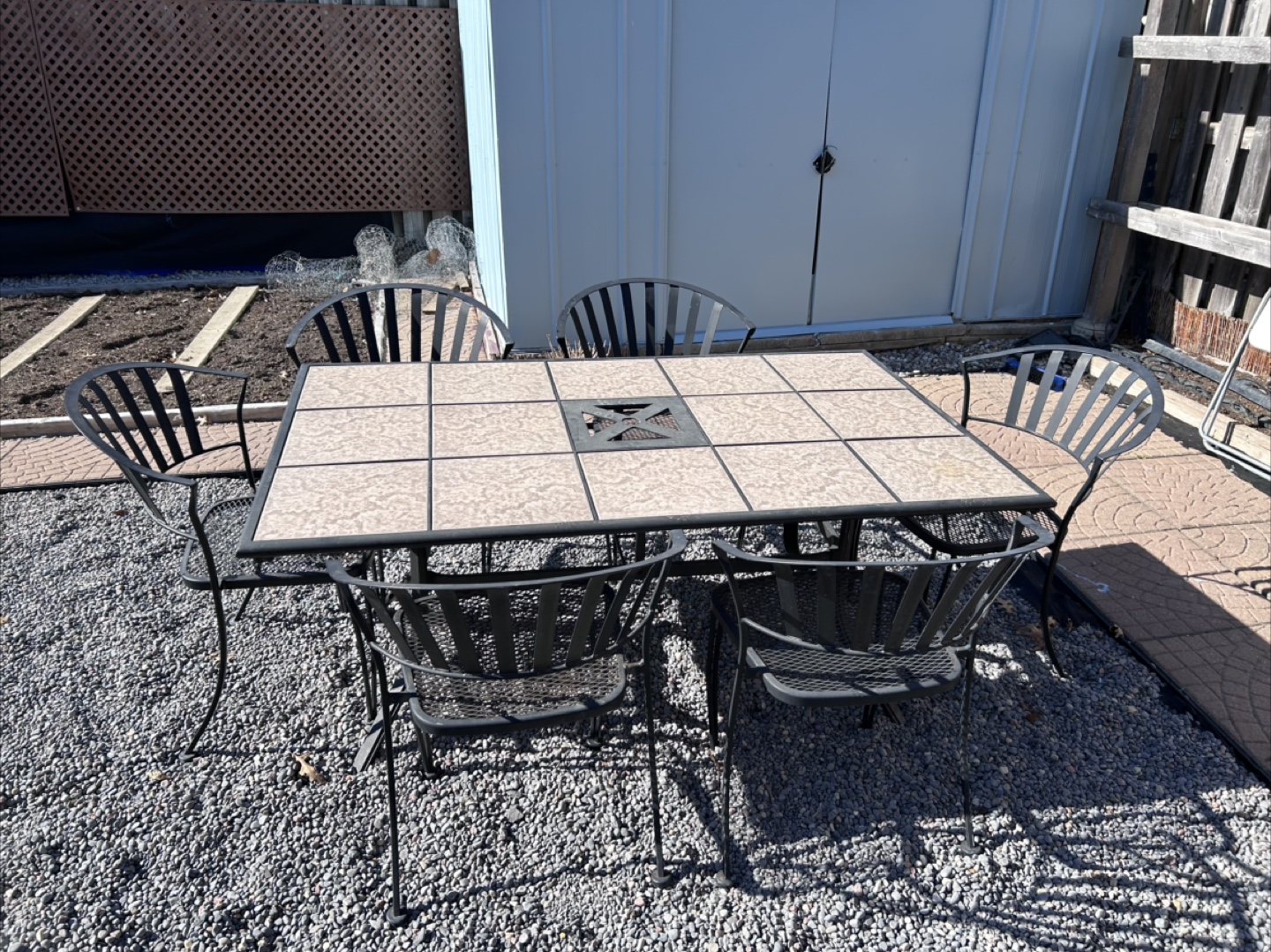 Outdoor Patio Set - 6 Chairs and Table