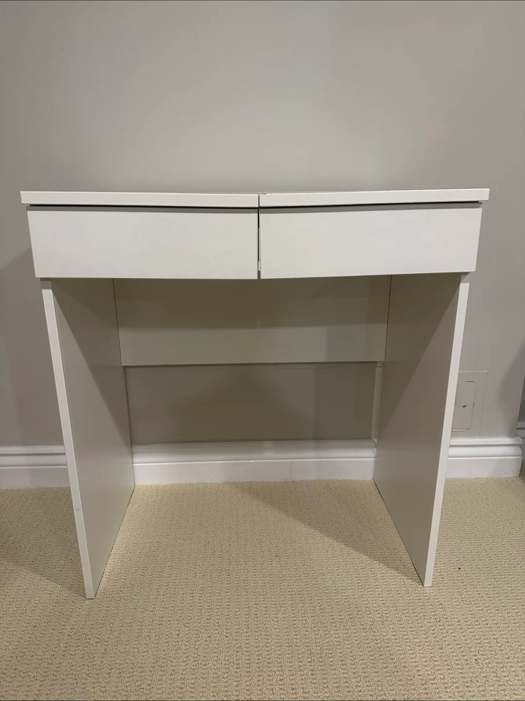 IKEA Malm White Dressing Table with Mirror image indicator(2)