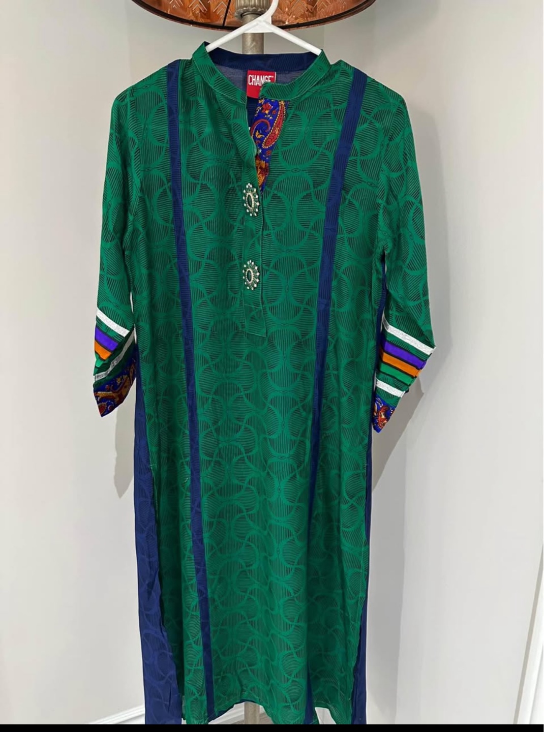 2pcs Gorgeous Emerald Green & Navy Blue Embroidered Kurti