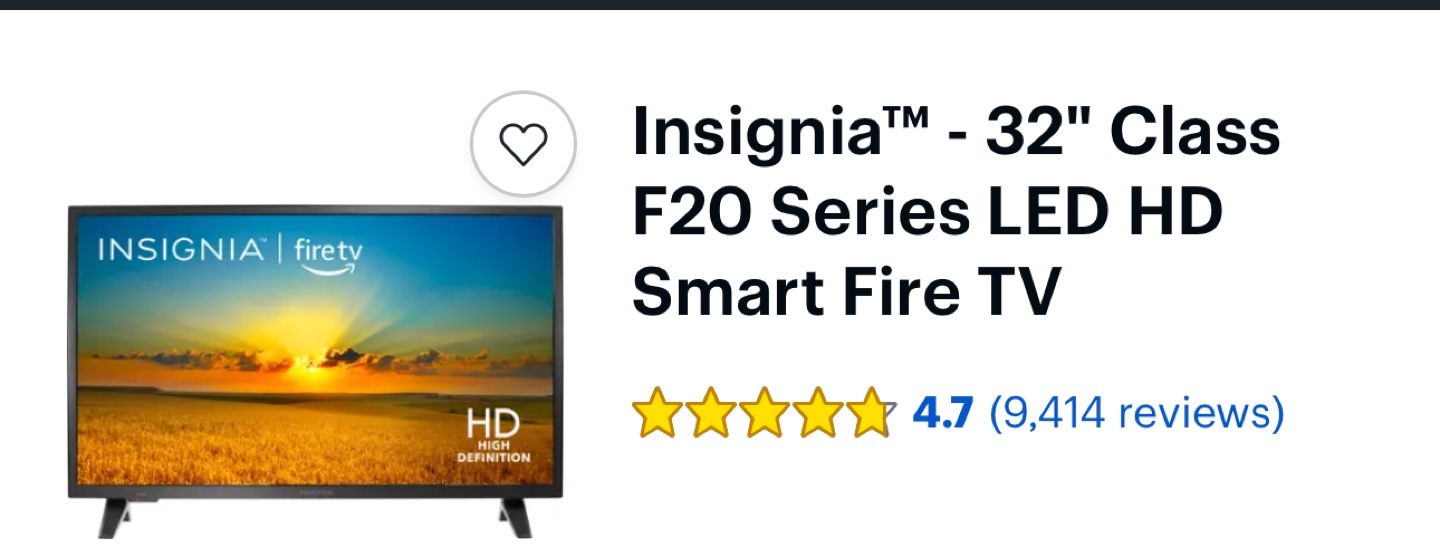 Insignia 32" Class F20 Series LED HD Smart Fire TV