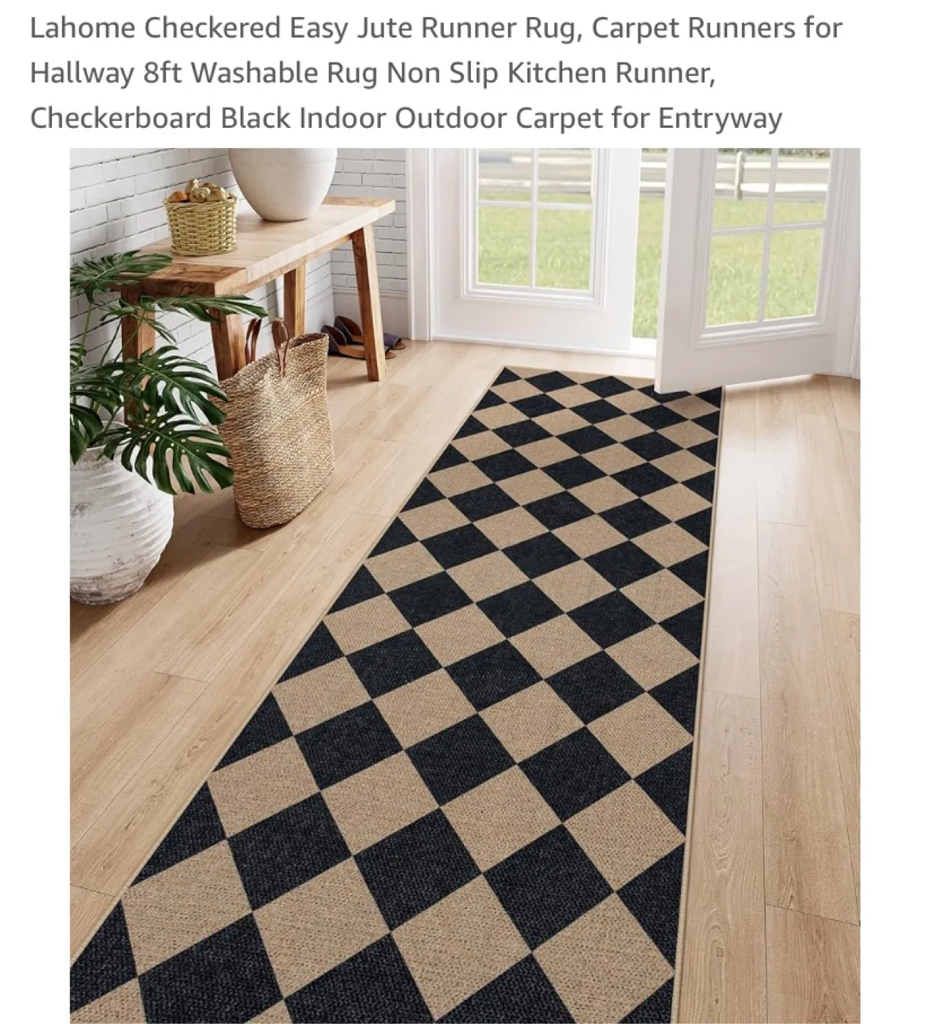 New Indoor/Outdoor Jute Runner Rug 2.5x8 thumbnail