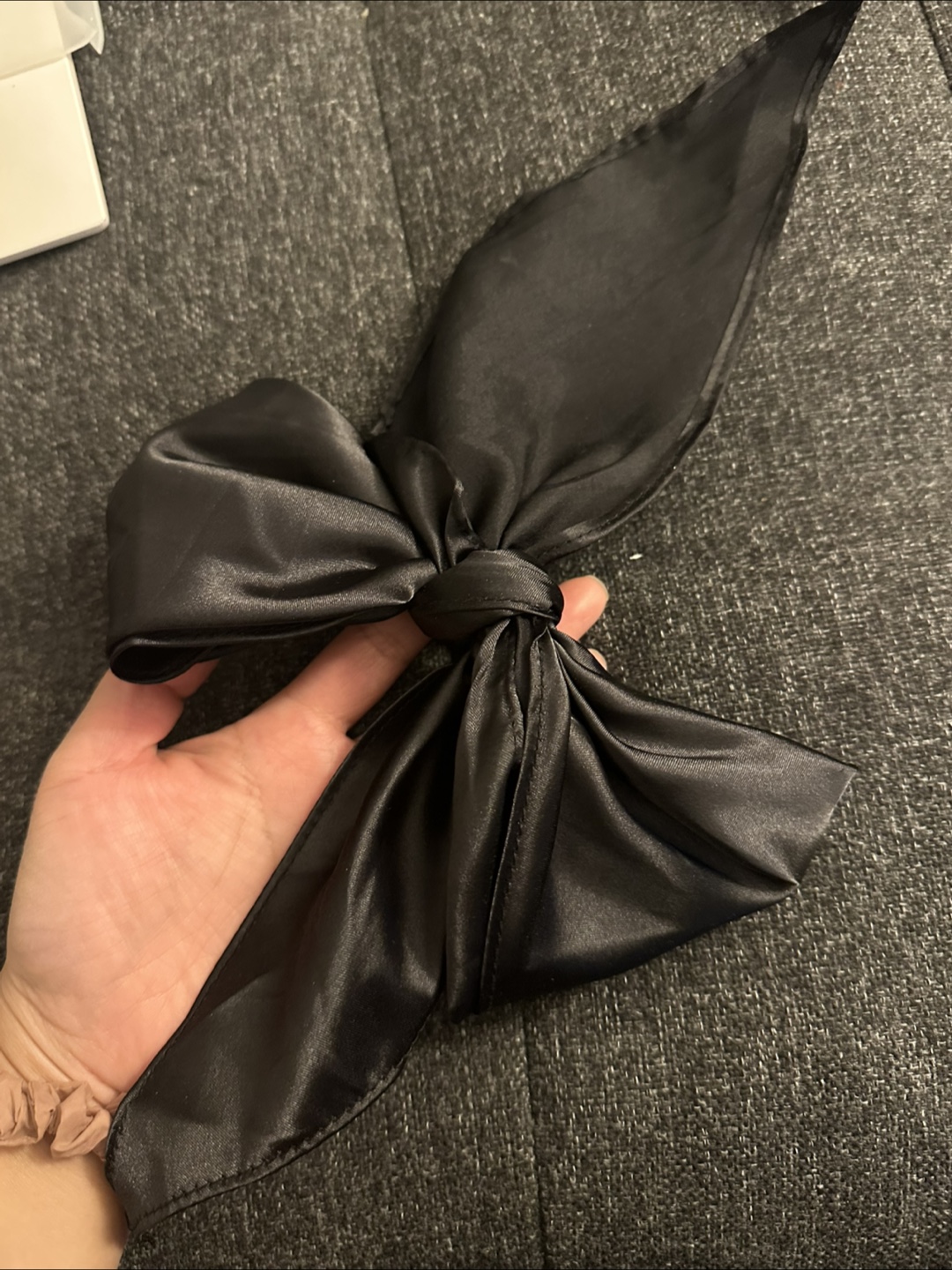 Black Satin Hair Scrunchie - photo 2