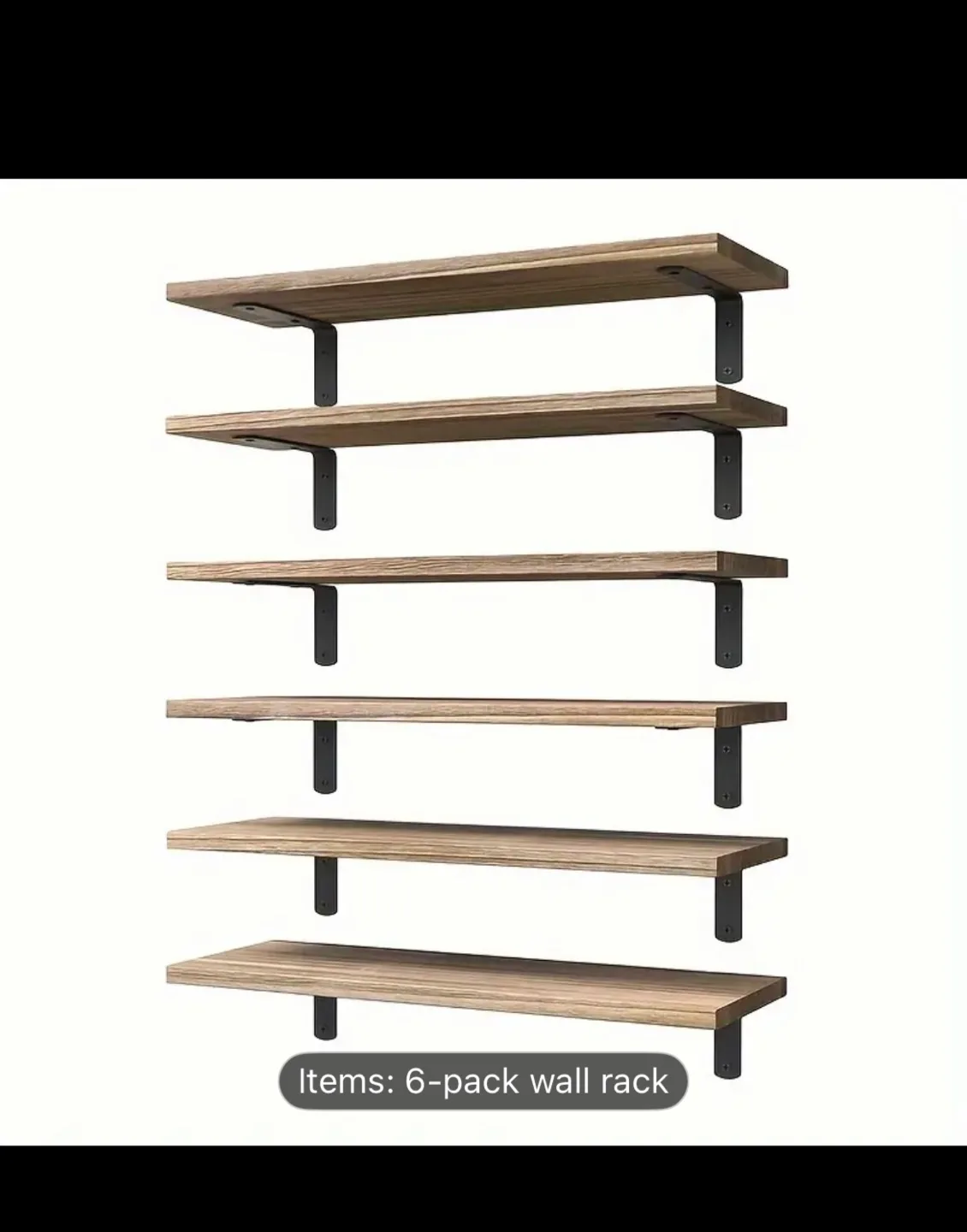 6-Pack Wooden Wall Shelves thumbnail