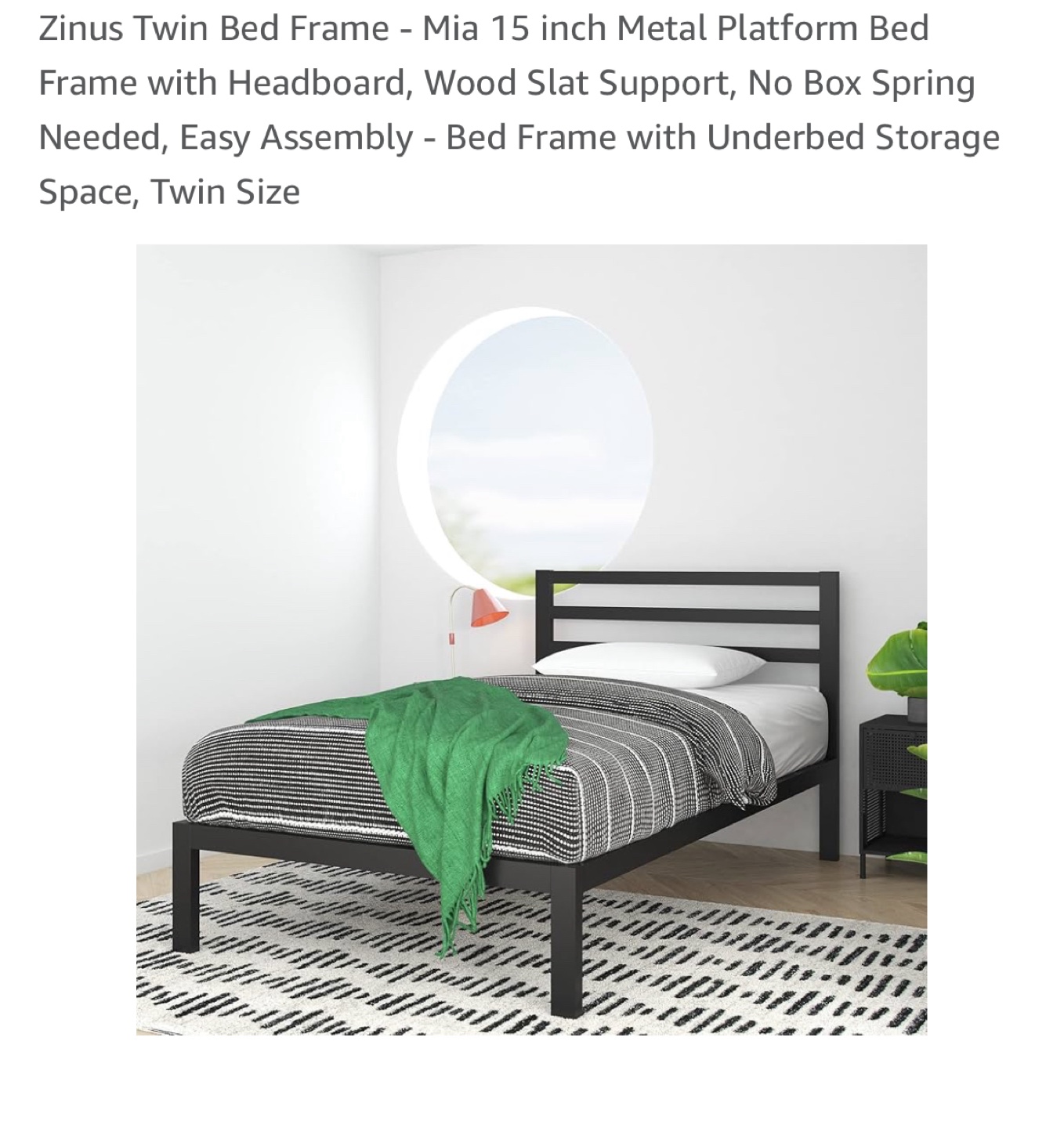 Metal Twin-Size Platform Bed Frame