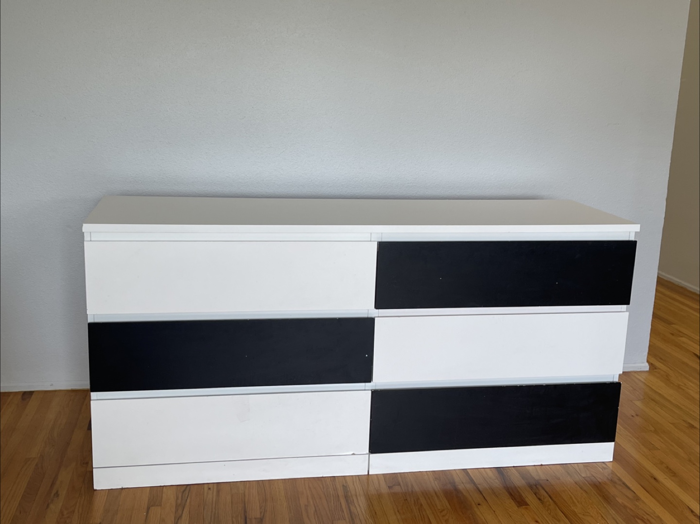 IKEA HEMNES 6-drawer dresser, white and black