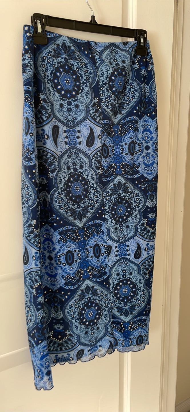 Women's Blue and Black long Skirt, Size M - photo 3