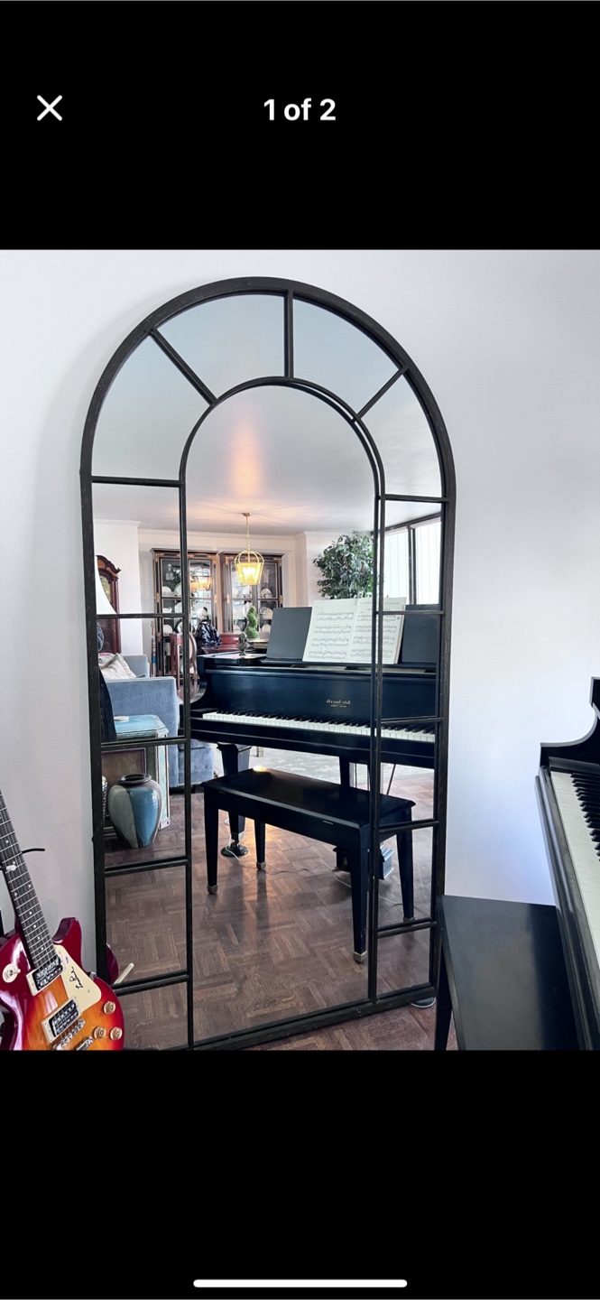 Large Window Style Arched Full Length Mirror - photo 2