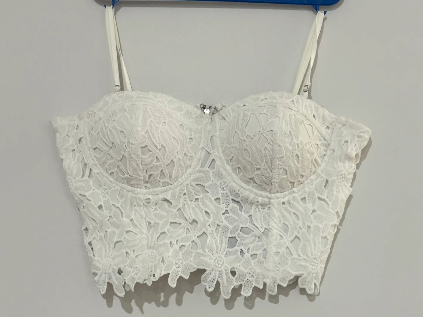 White Lace Crop Top thumbnail