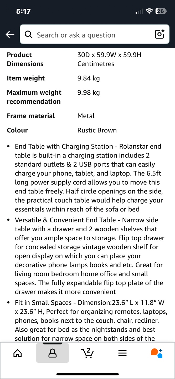 End Table with Charging Station - photo 4