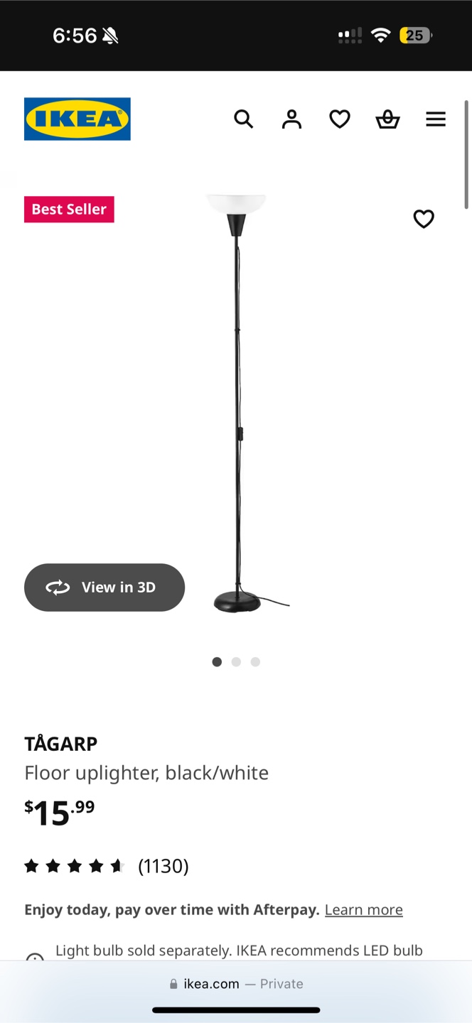 IKEA TÅGARP Floor Lamp - Black/White - photo 4