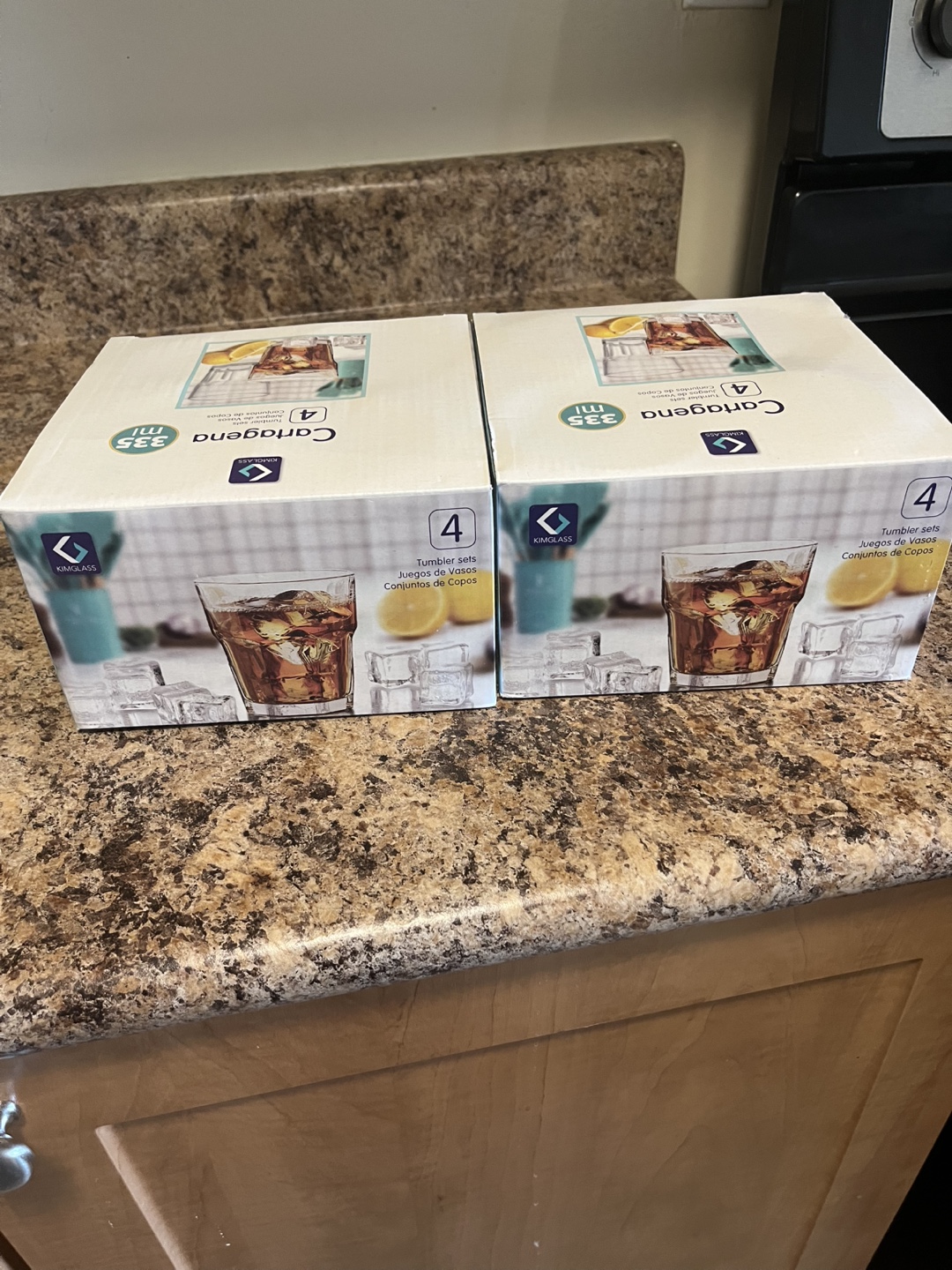 2x sets of 4  Cartagena 335ml Glasses