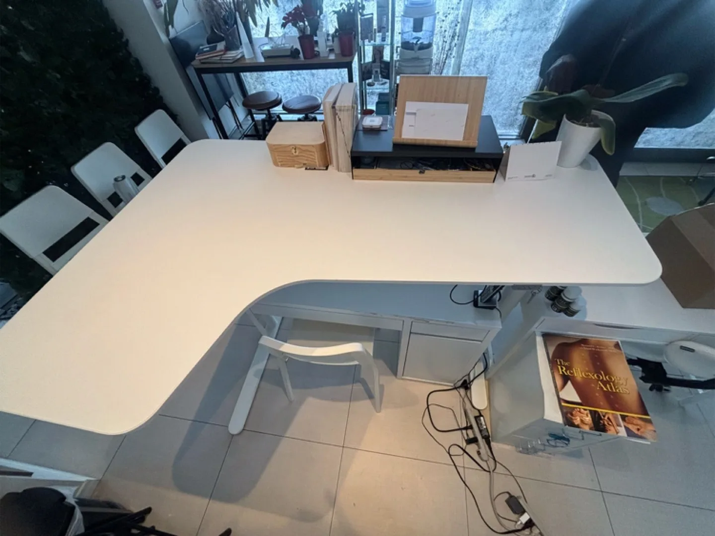 White Electric Standing Desk