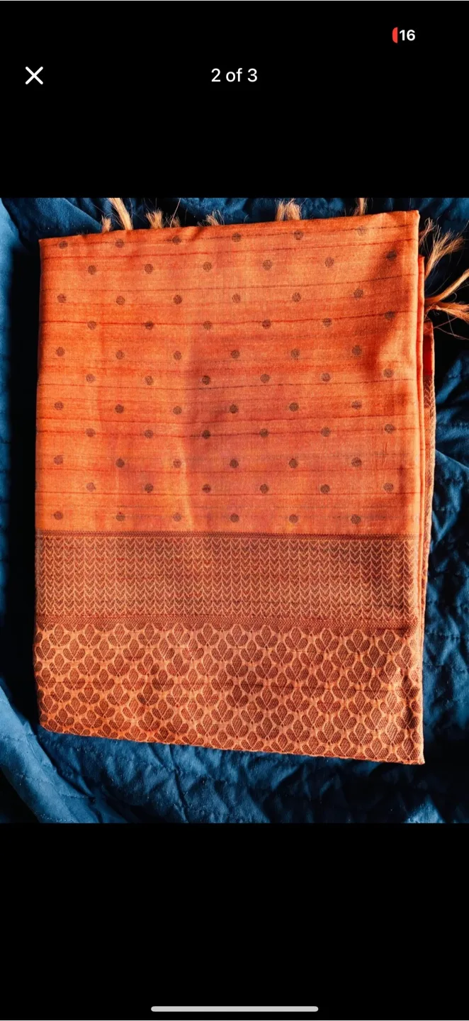 Handloom Saree - Orange thumbnail