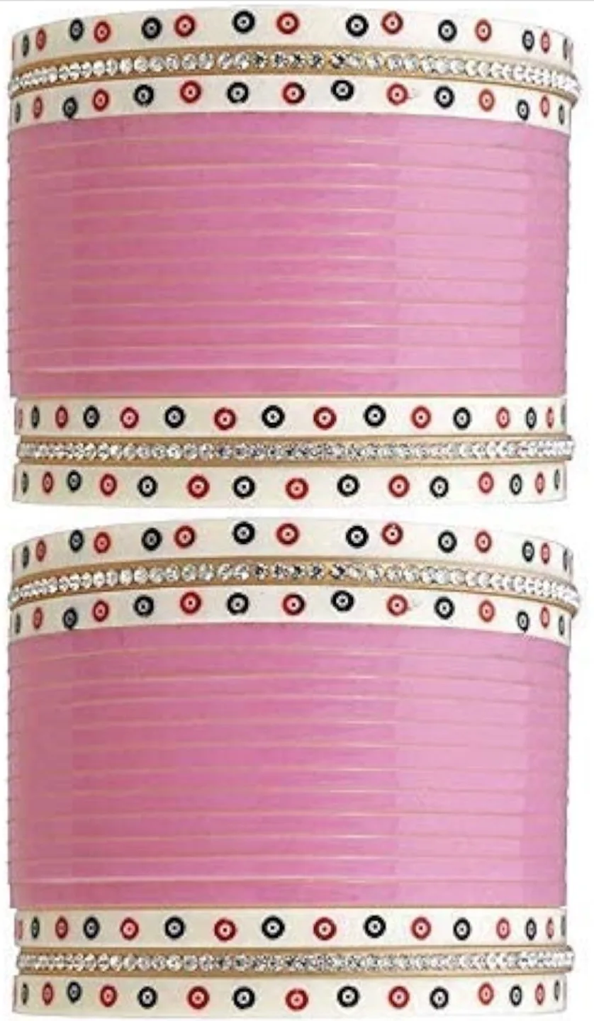Pink Bangles with Rhinestone Accents thumbnail