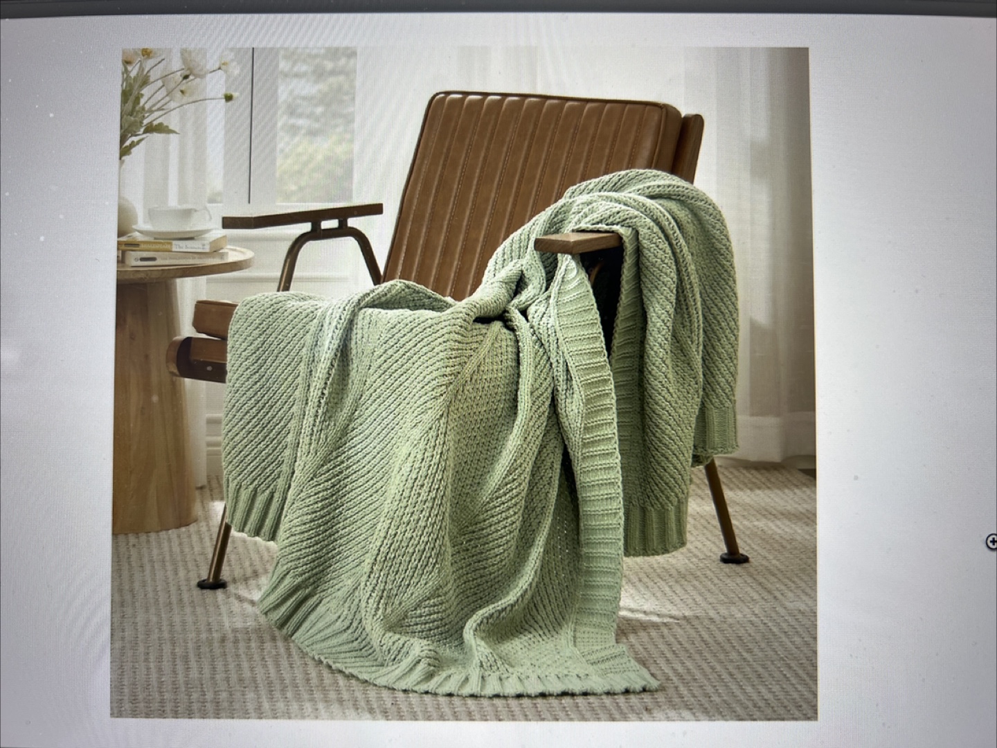 Sage Green Knit Throw Blanket - Amélie Home