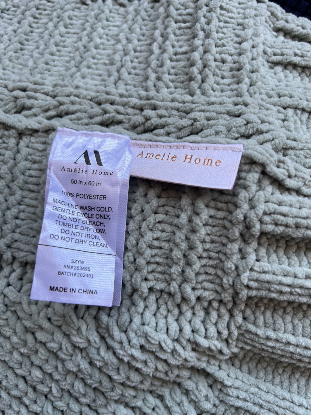 Sage Green Knit Throw Blanket - Amélie Home - photo 2