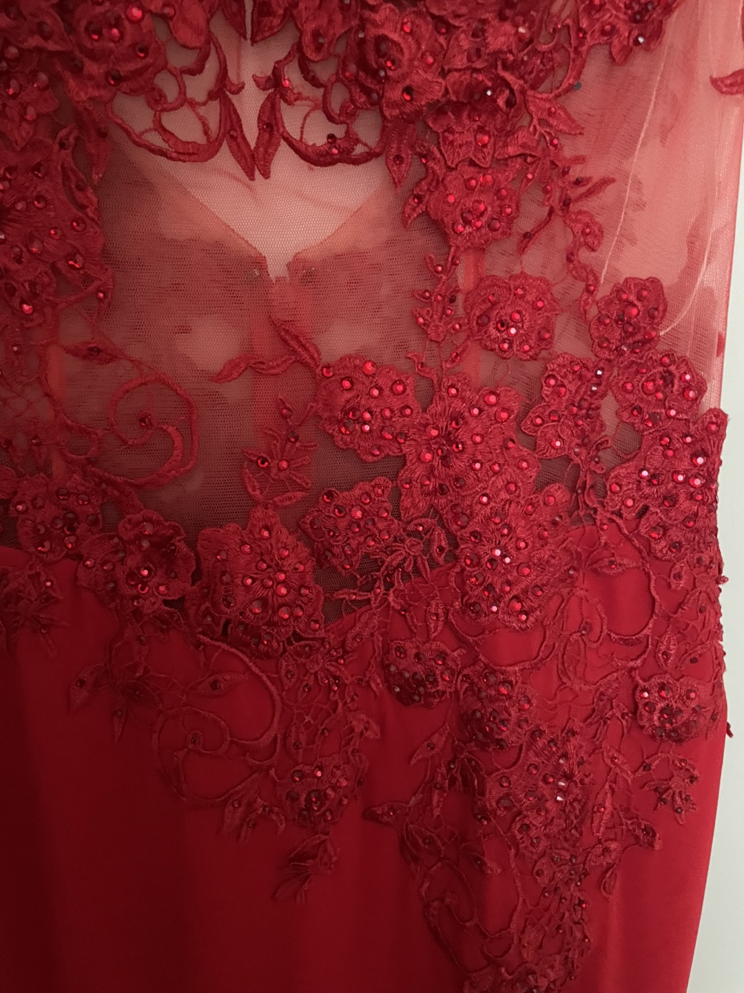 Stunning Red Lace Prom Gown - photo 5