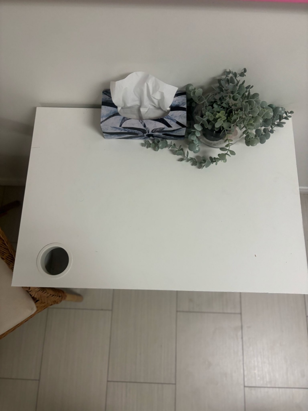 White IKEA Desk with Drawer - photo 2