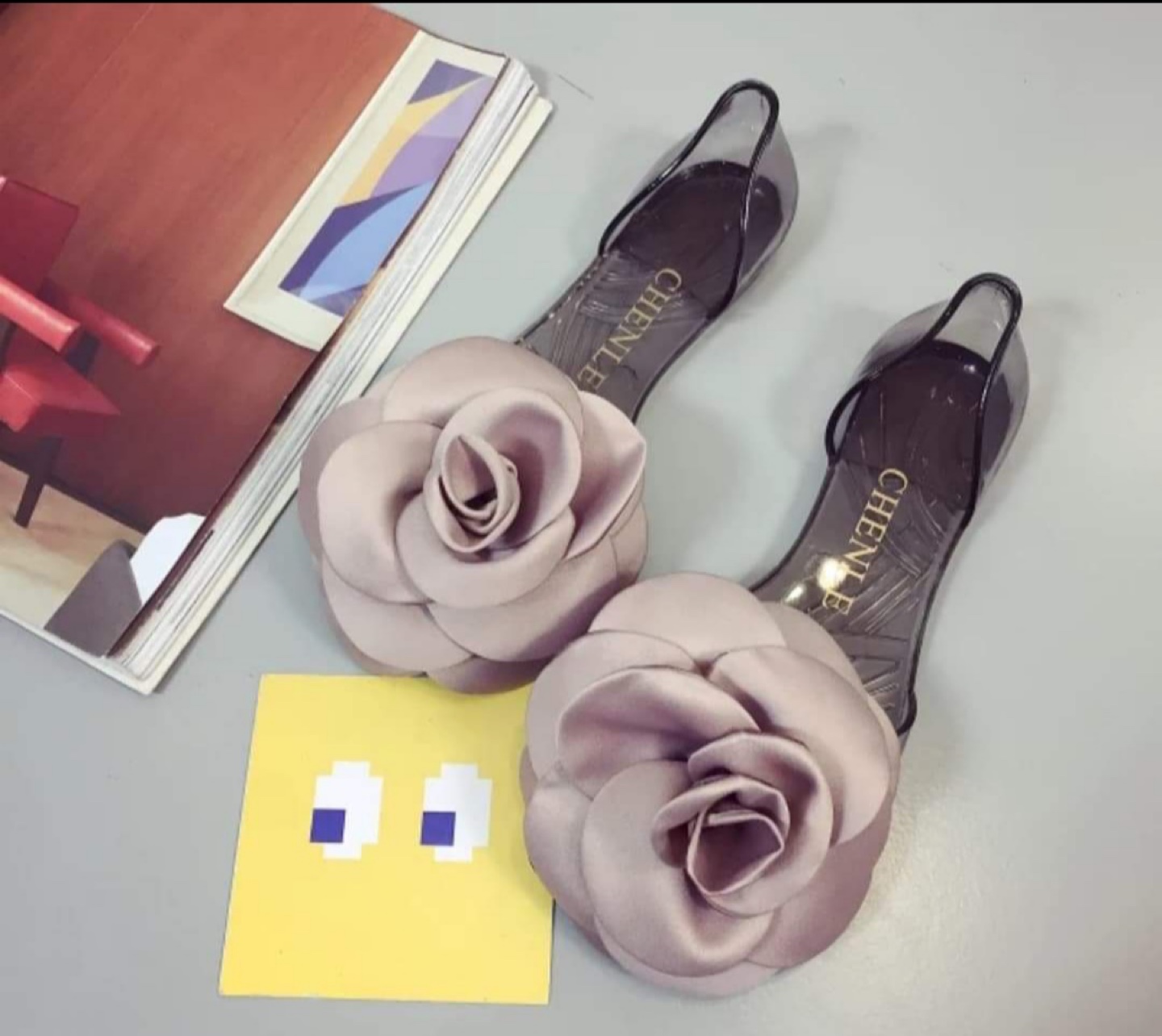 Clear Jelly Shoes with Flower Accent - photo 4