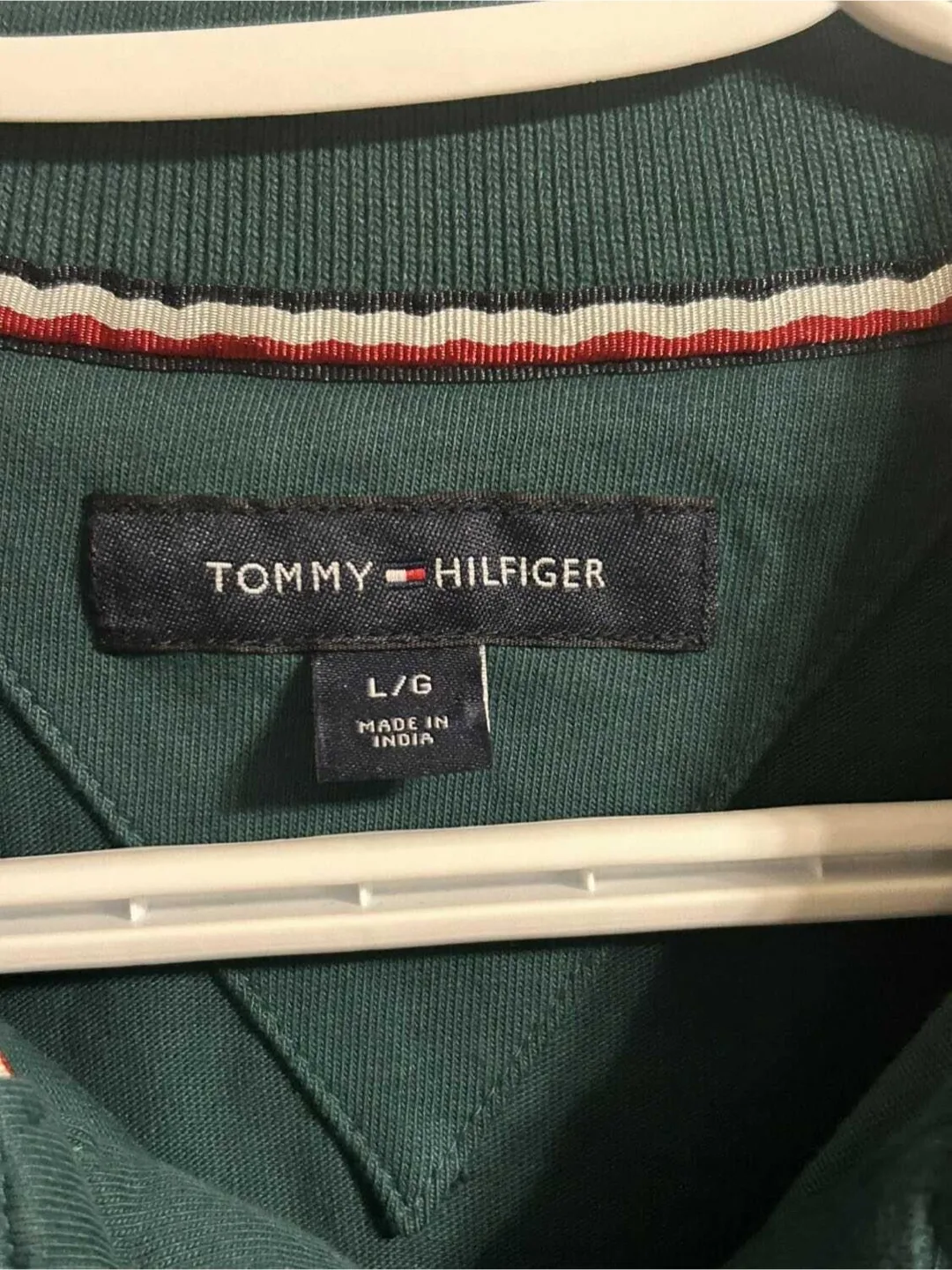Tommy Hilfiger Men's Green Polo Shirt - Size Large image indicator(4)