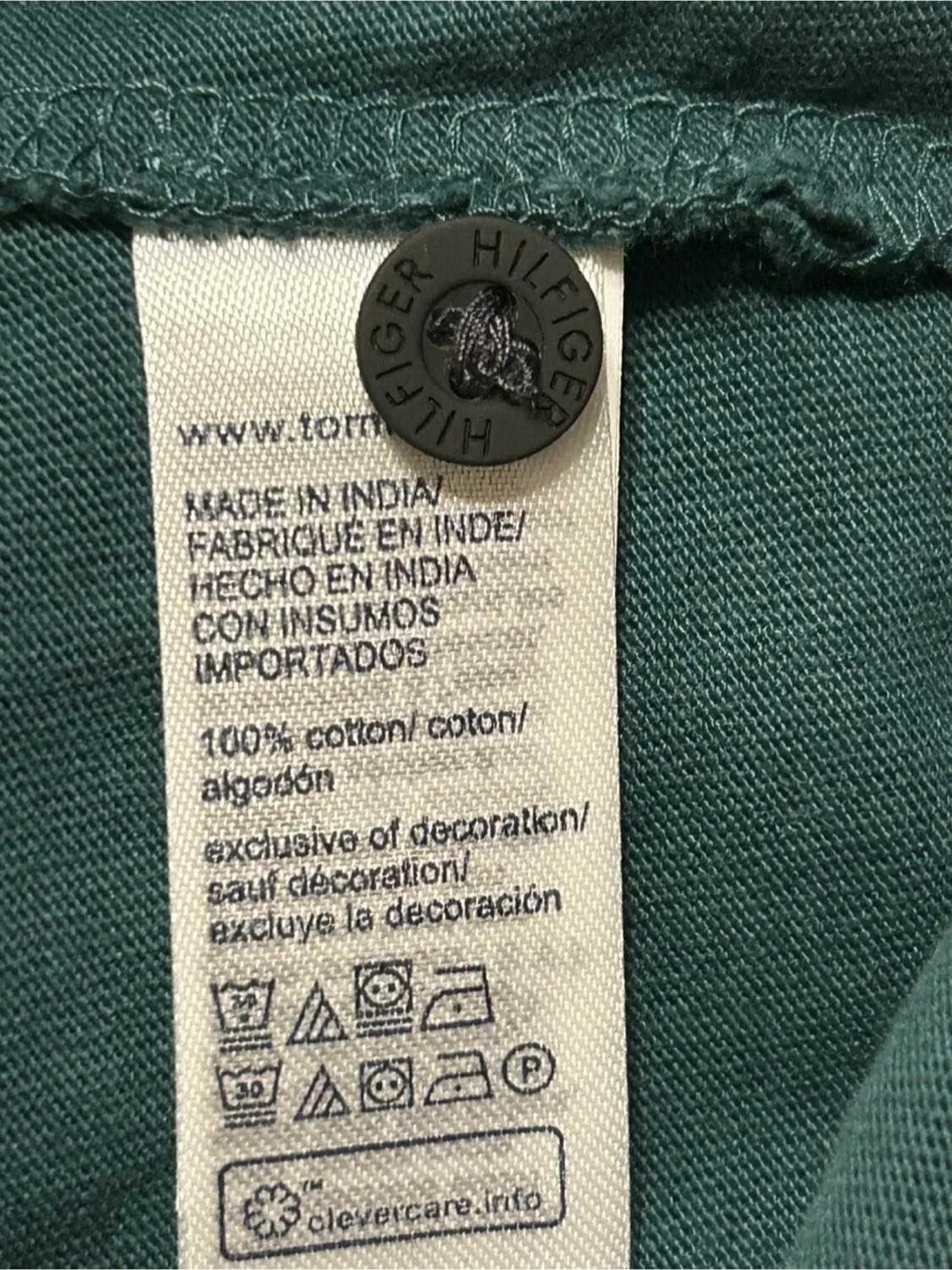 Tommy Hilfiger Men's Green Polo Shirt - Size Large image indicator(5)