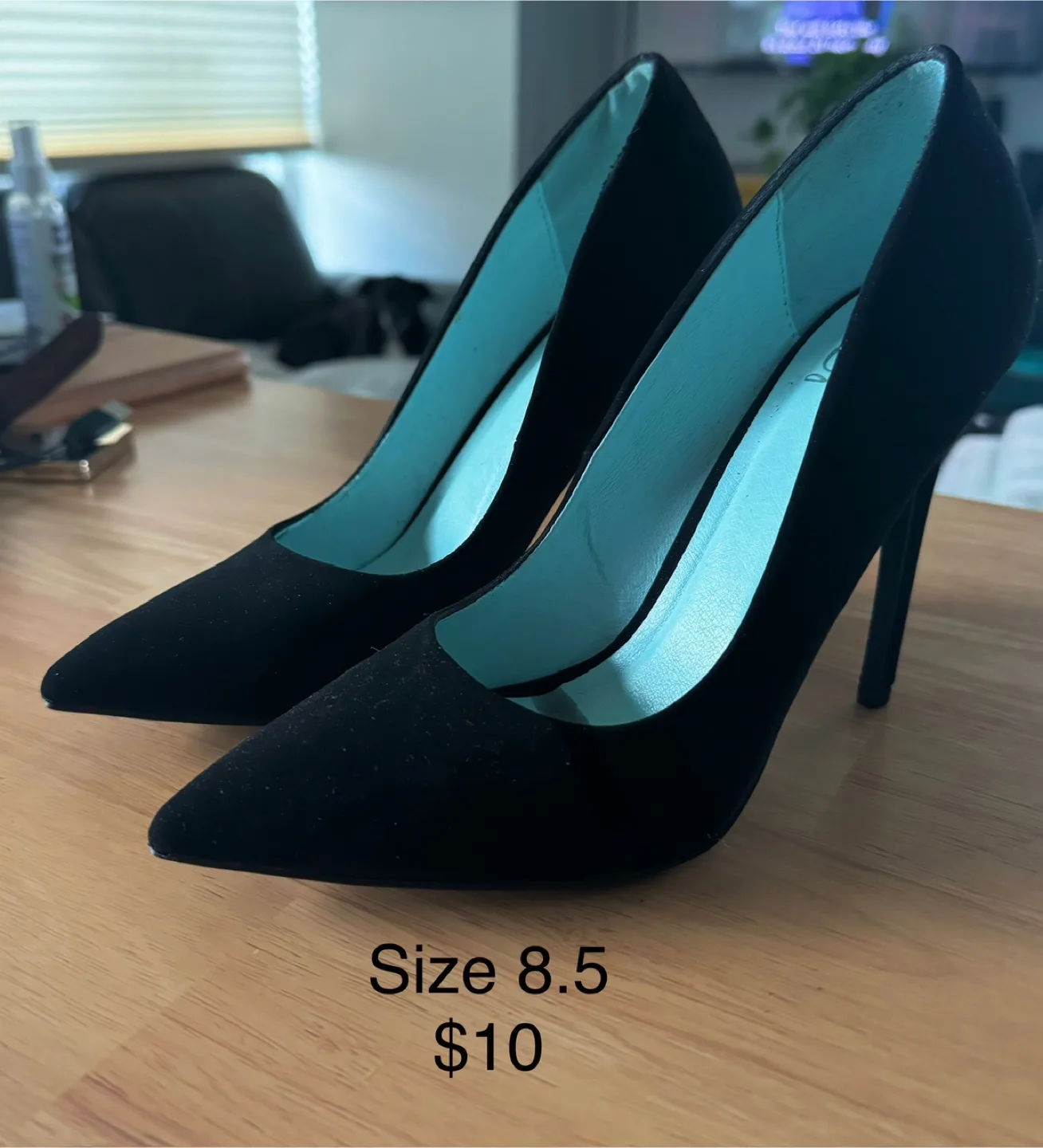 Black Velvet Heels - Size 8.5 thumbnail