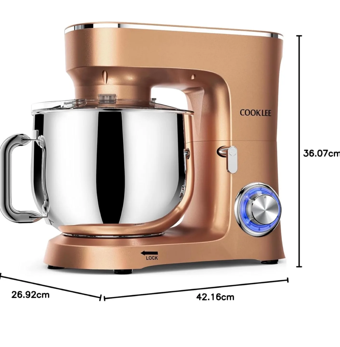 Rose Gold Cooklee Stand Mixer - 10 Speeds, image indicator(2)
