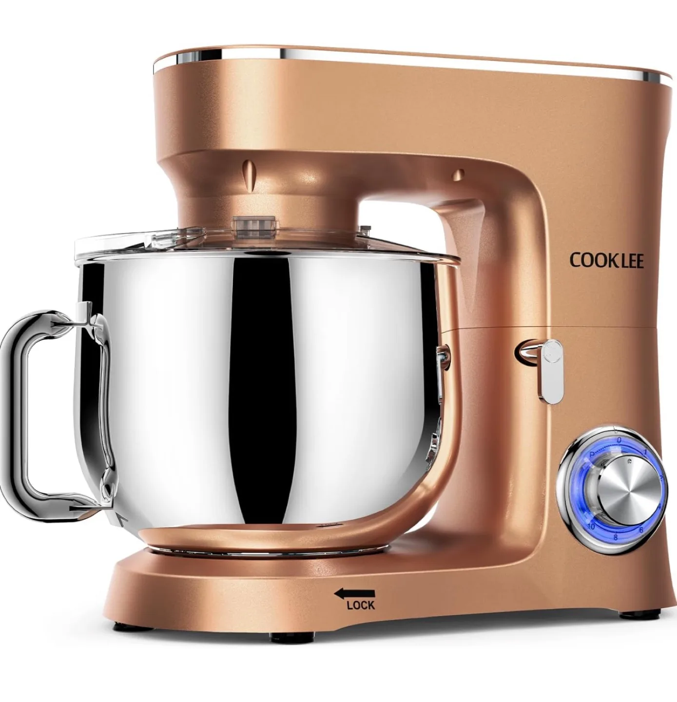 Rose Gold Cooklee Stand Mixer - 10 Speeds,