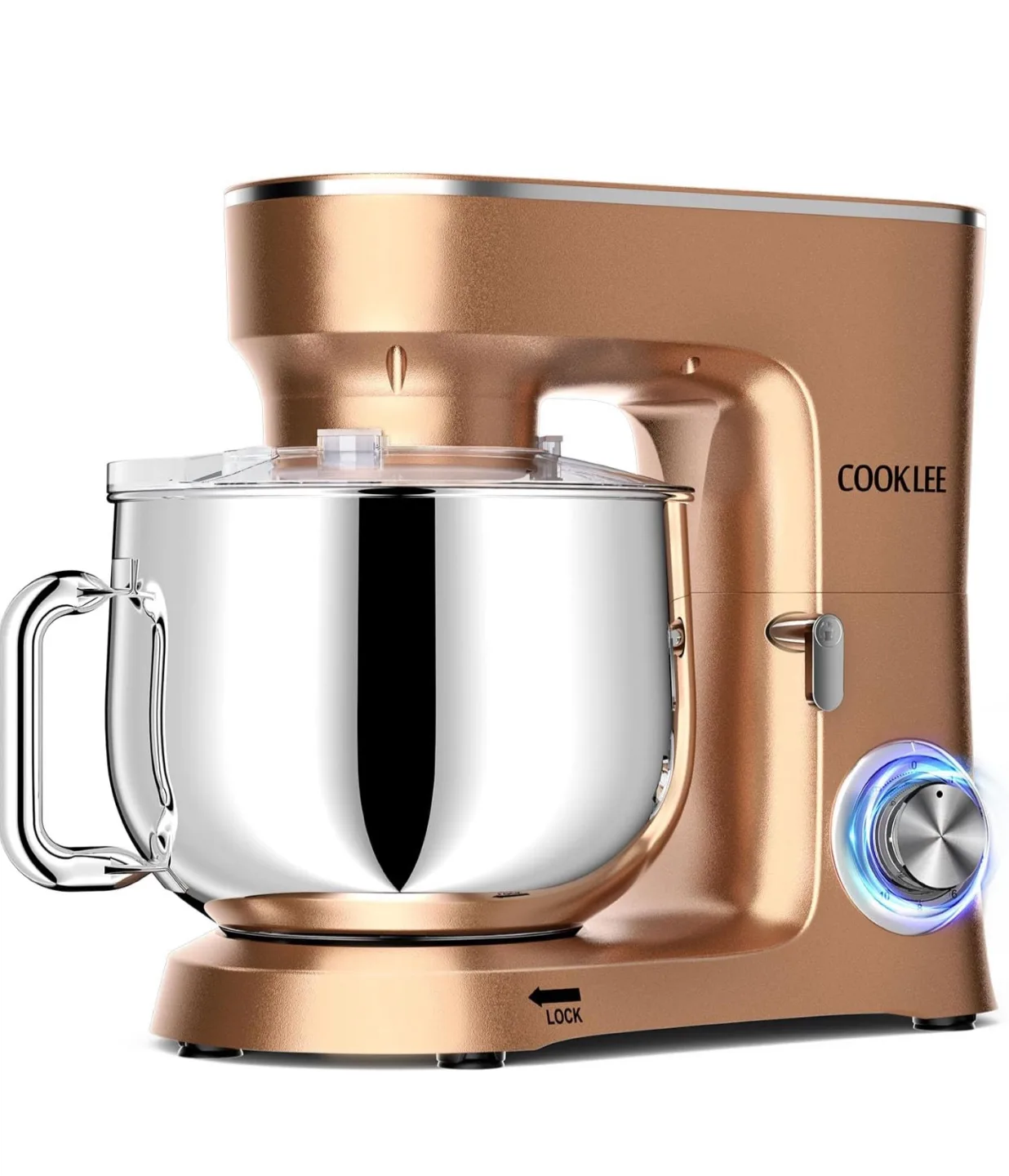 Rose Gold Cooklee Stand Mixer - 10 Speeds, image indicator(8)