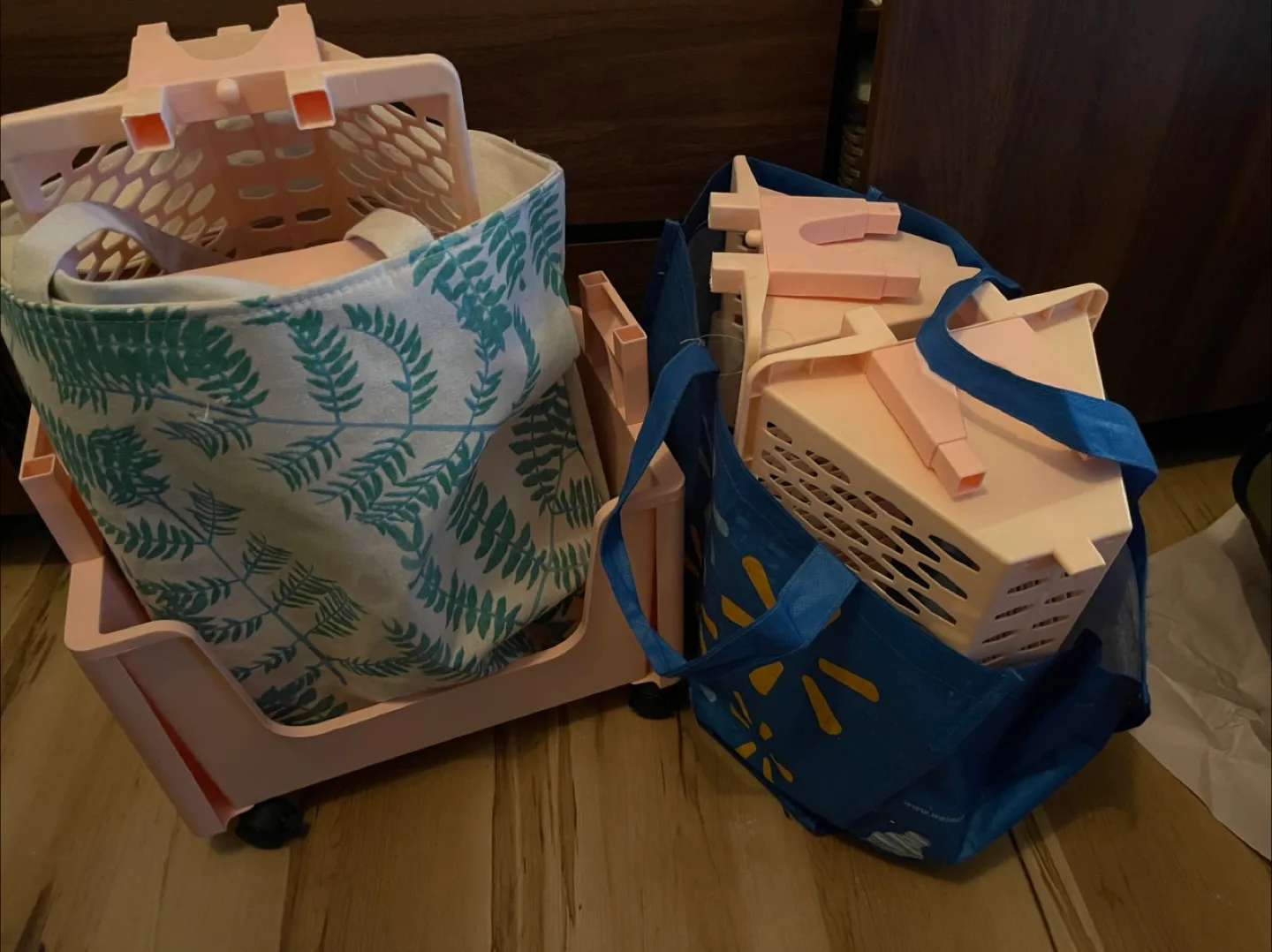 Pink 4-Tier Rolling Storage Cart Organizer image indicator(5)