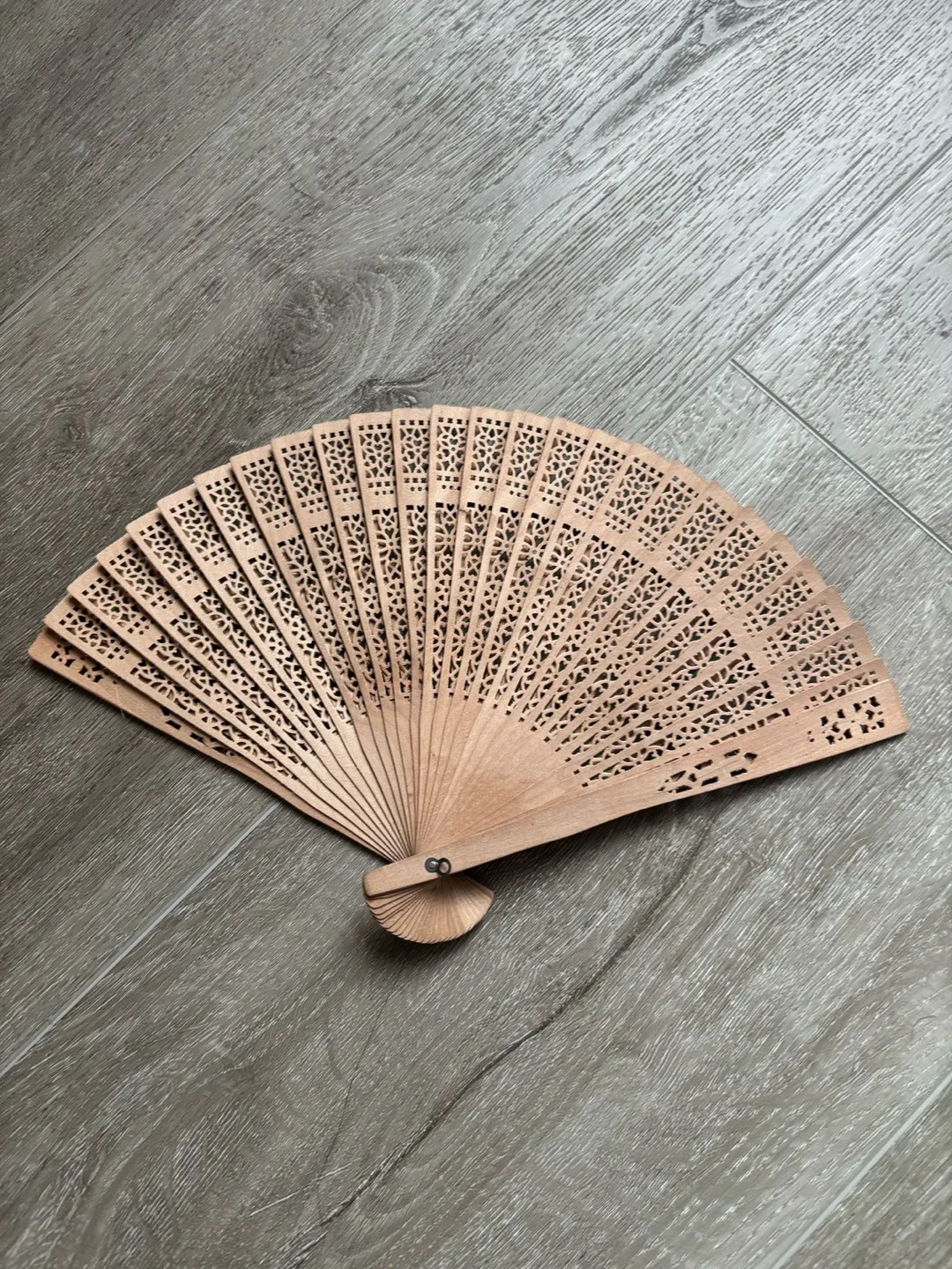 Intricate Wooden Hand Fan thumbnail