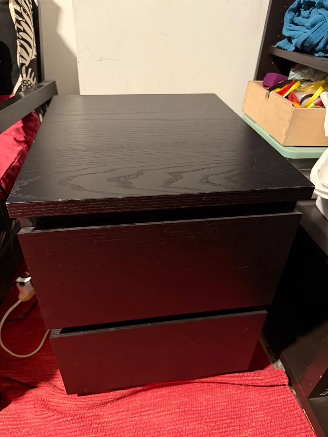 Black Two-Drawer Nightstand, IKEA thumbnail