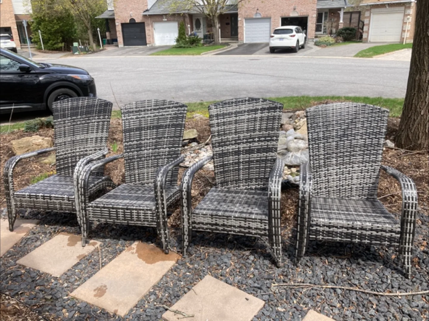Four Outsunny Wicker Patio Chairs