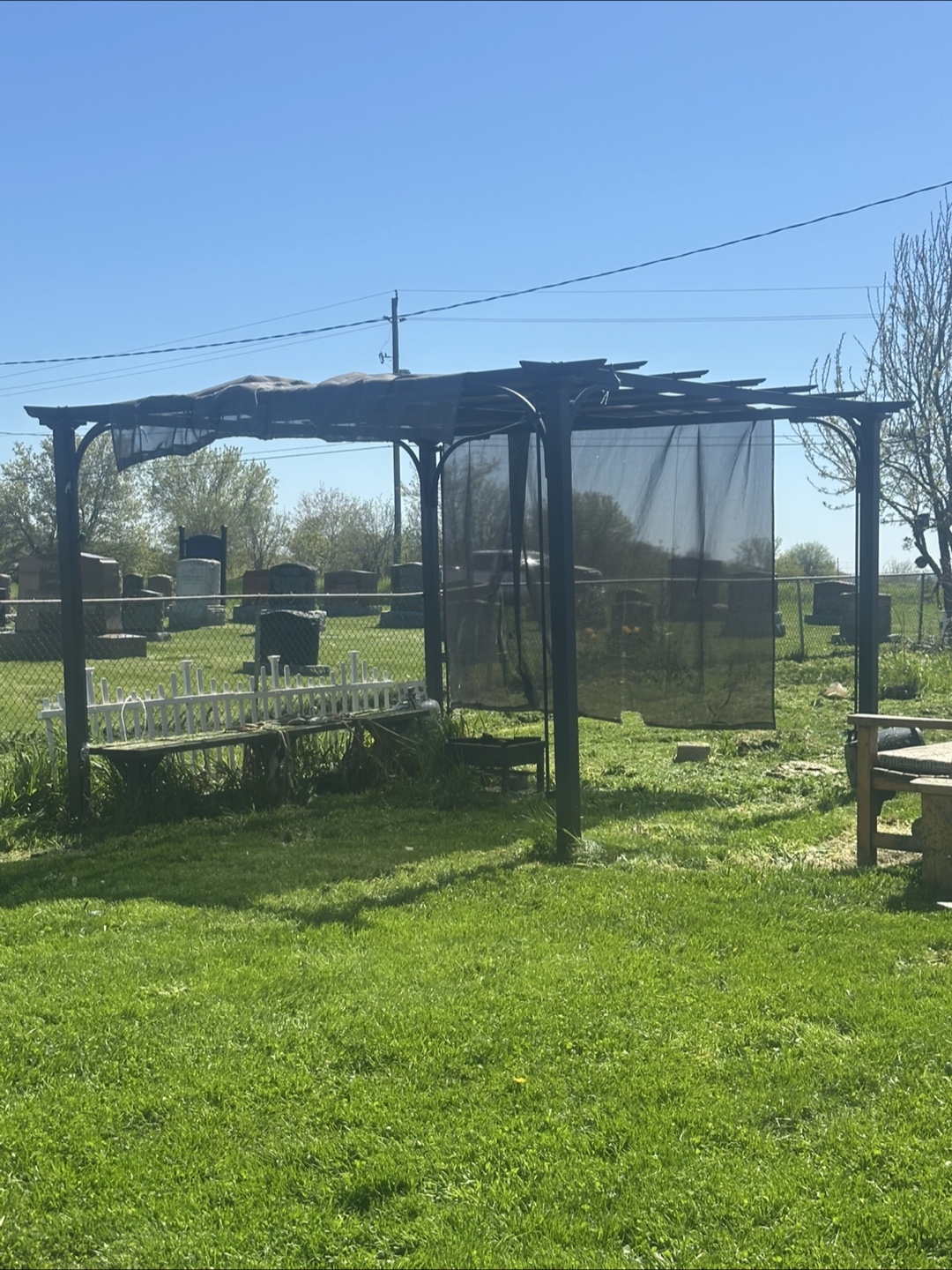 Black Metal Gazebo with Shade