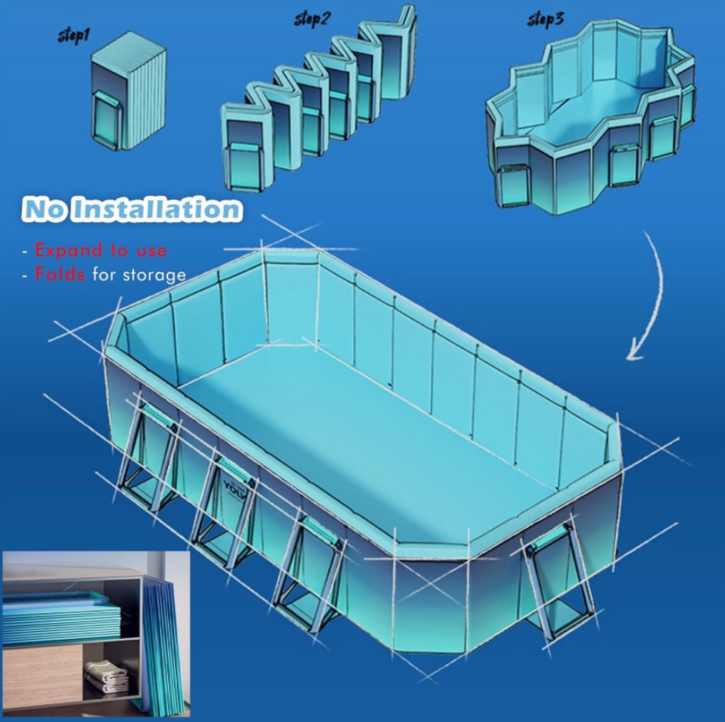 HeySplash Non-Inflatable Foldable Swimming Pool - photo 4