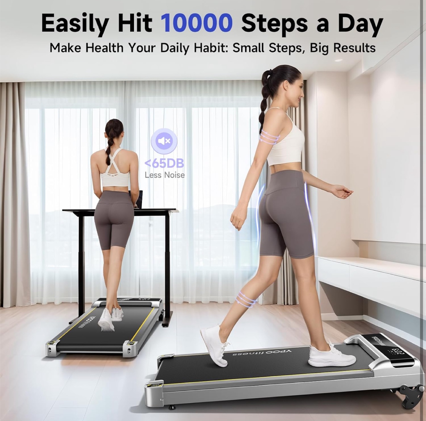 YPOO Fitness Under Desk Walking Treadmill - Space-Saving Design - photo 3