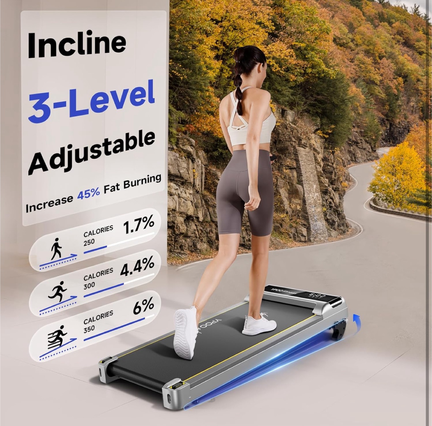 YPOO Fitness Under Desk Walking Treadmill - Space-Saving Design - photo 2