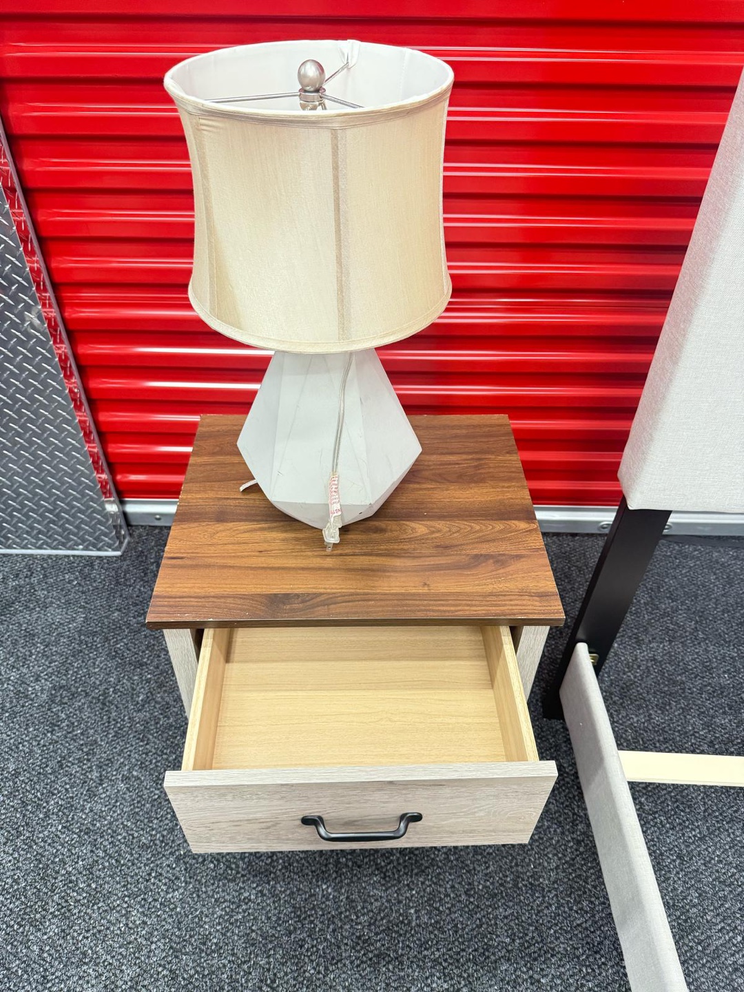 Full Bed Frame with Nightstand and Lamp - photo 5