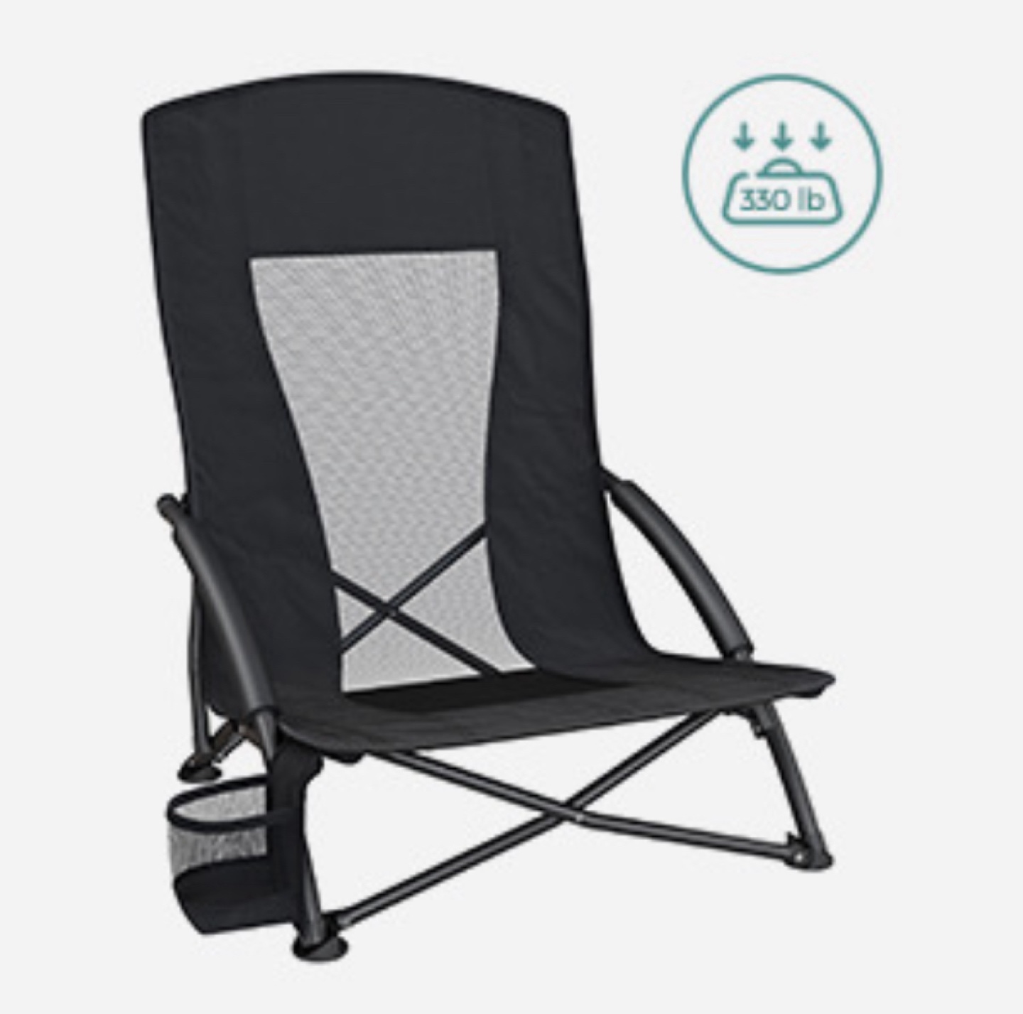 BNIB Set of 2 Foldbale Beach Chair  with Cup Holder - photo 4