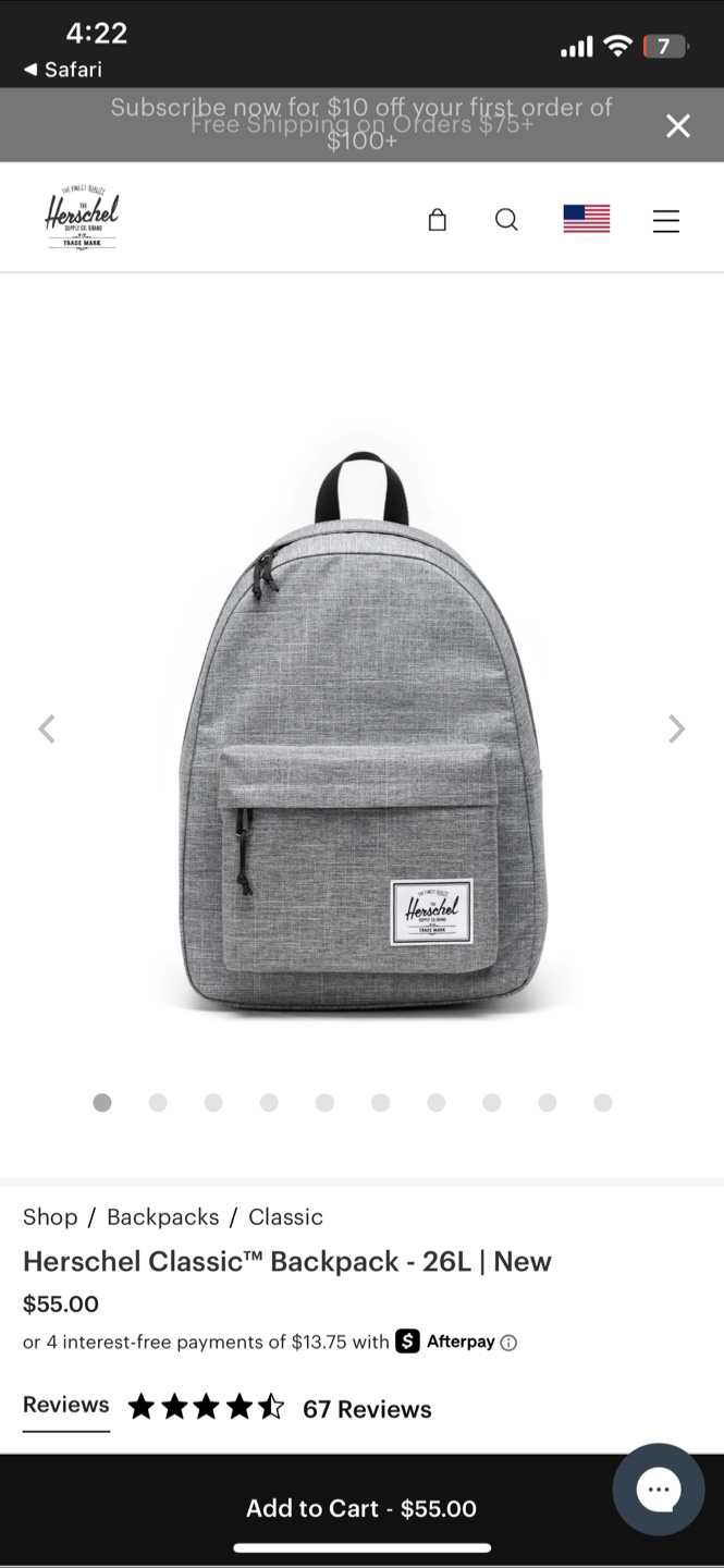 Herschel Classic Backpack - Grey - photo 4