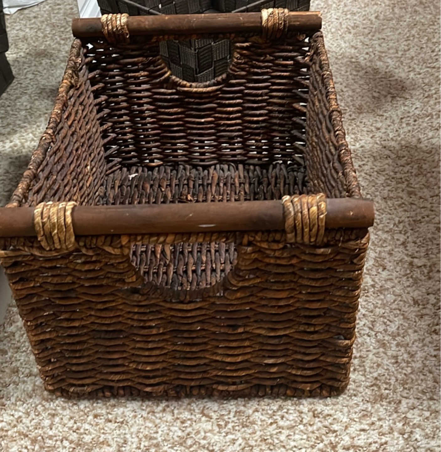 Three Brown Storage Baskets - photo 2
