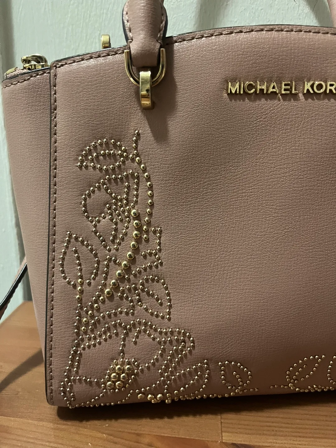 Michael Kors Pink Studded Handbag image indicator(6)