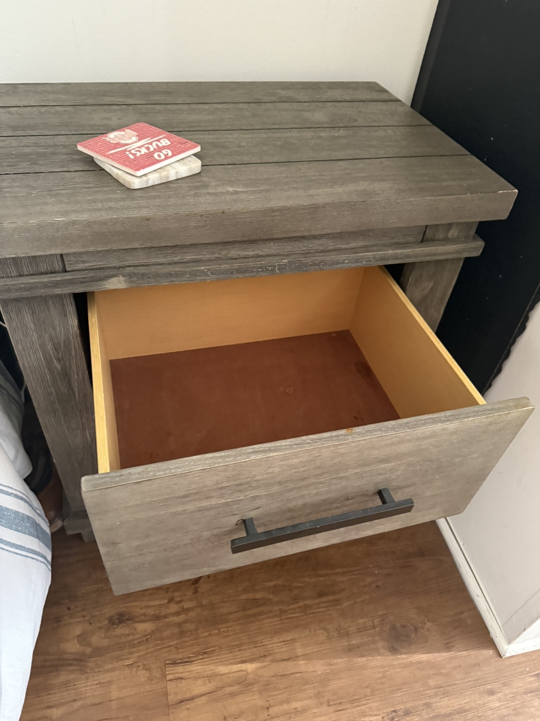 Gray Two-Drawer Nightstand - photo 2